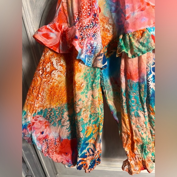 Tolani X Mahila Collab Hera Ocean Top Ruffle Boho Airy Flowy - Picture 6 of 10